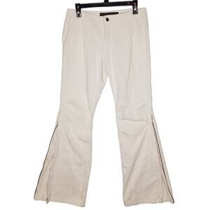 Vintage Y2K Casablanca Corduroy Flares Low Mid Rise Pant Cream Side Zippers 31